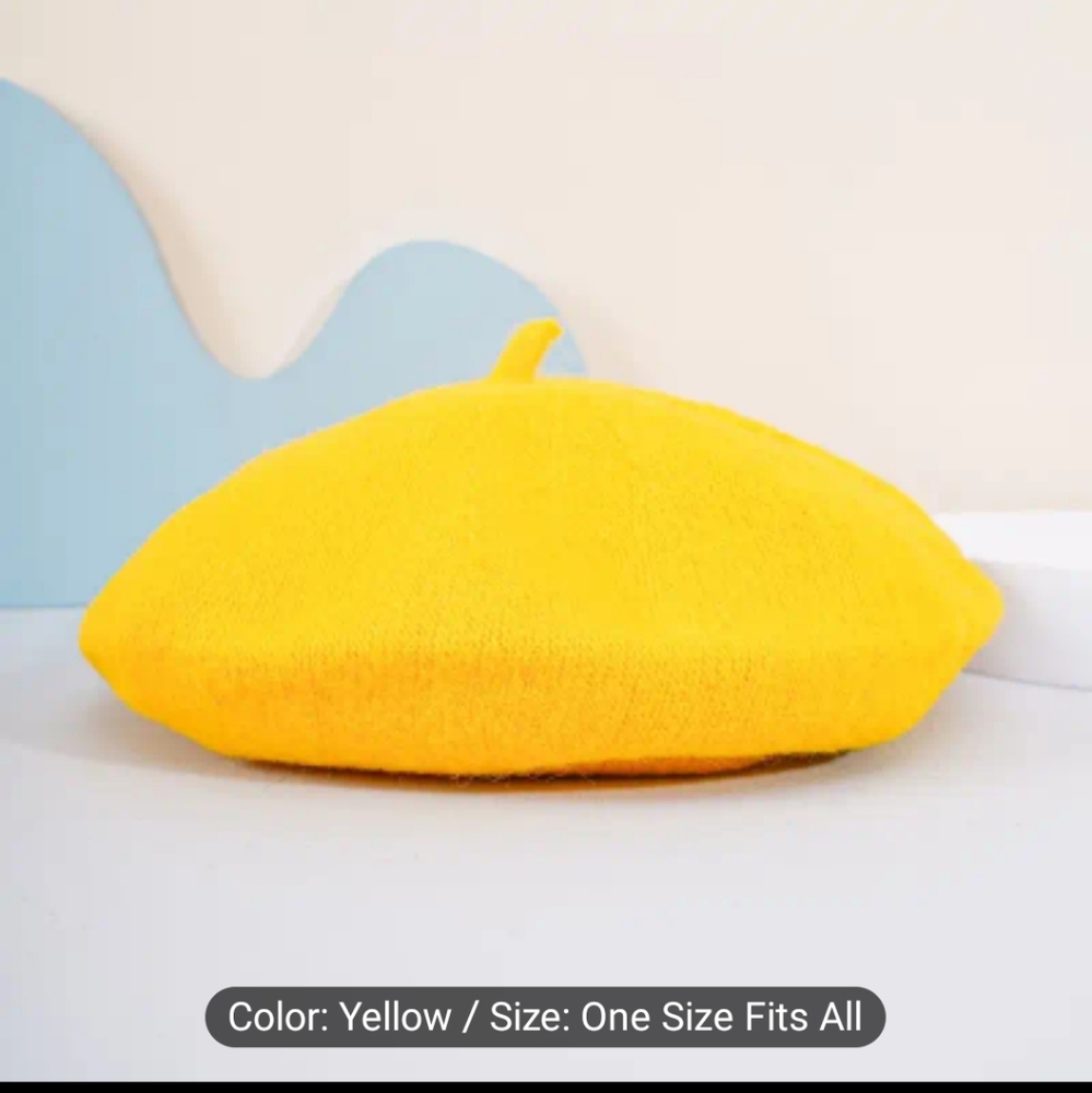 Beret Hat Yellow